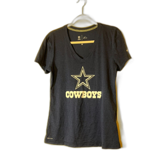 Nike Dallas Cowboys Dri-FIT V-Neck Womens T-Shirt NFL Football - Picture 1 of 5